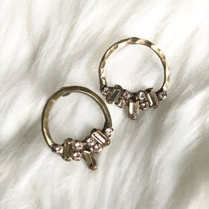 Anthropologie rhinestone bronze earrings